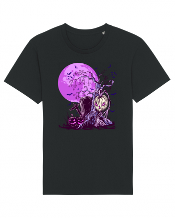 Purple Halloween Moon Black