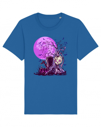 Purple Halloween Moon Royal Blue