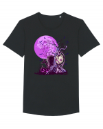 Purple Halloween Moon Tricou mânecă scurtă guler larg Bărbat Skater