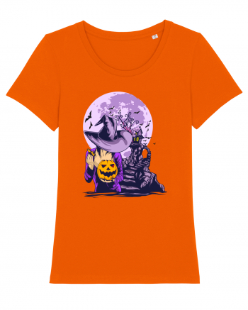 Sexy Purple Pumpkin Witch Bright Orange