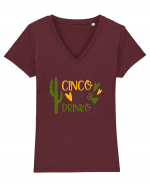 Cinco de drinko Tricou mânecă scurtă guler V Damă Evoker