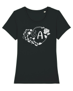 Litera A - alb Tricou mânecă scurtă guler larg fitted Damă Expresser