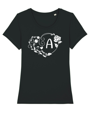 Litera A - alb Black