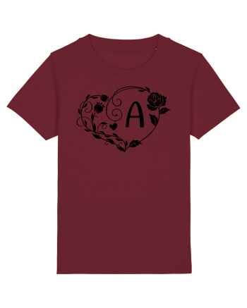Litera A - negru Burgundy