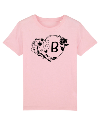 Litera B - negru Cotton Pink