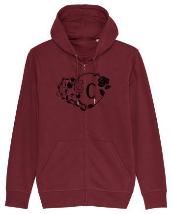 Litera C - negru Burgundy