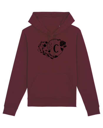 Litera C - negru Burgundy