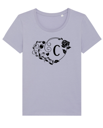 Litera C - negru Lavender