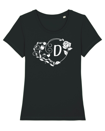 Litera D - alb Black