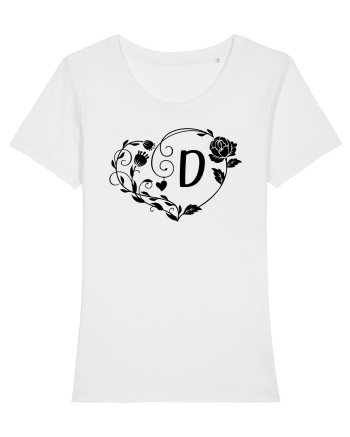 Litera D - negru White