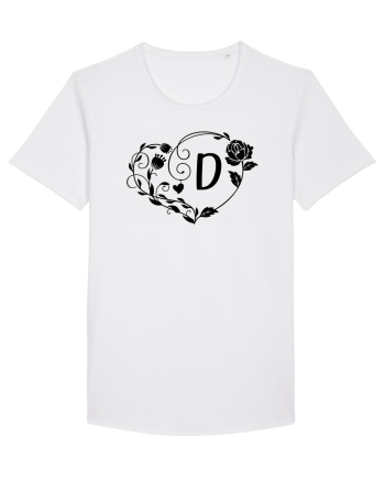 Litera D - negru White