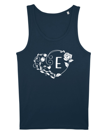 Litera E - alb Navy