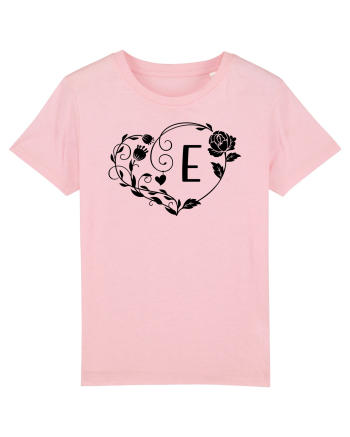 Litera E - negru Cotton Pink