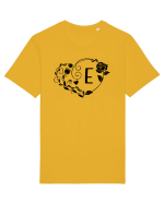 Litera E - negru Tricou mânecă scurtă Unisex Rocker