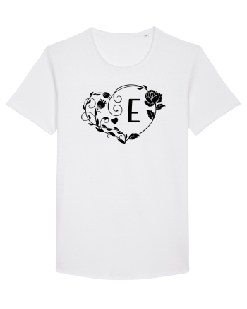 Litera E - negru White