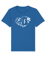 Litera F - alb Tricou mânecă scurtă Unisex Rocker