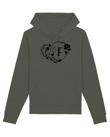 Litera F - negru Khaki
