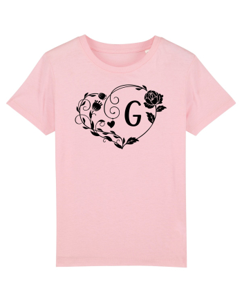 Litera G - negru Cotton Pink
