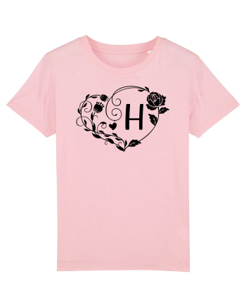 Litera H - negru Cotton Pink