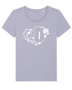 Litera I - alb Tricou mânecă scurtă guler larg fitted Damă Expresser