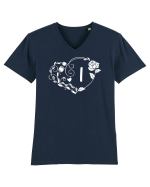 Litera I - alb Tricou mânecă scurtă guler V Bărbat Presenter