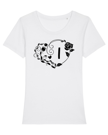 Litera I - negru White