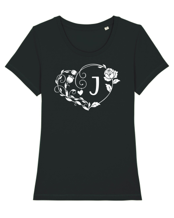 Litera J - alb Black