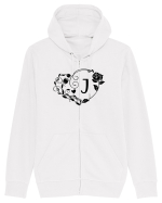 Litera J - negru Hanorac cu fermoar Unisex Connector