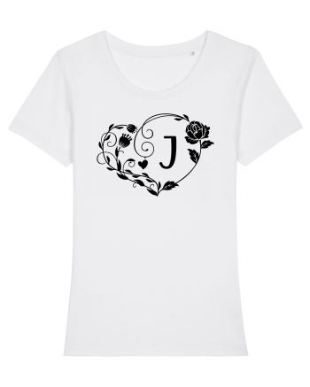 Litera J - negru White