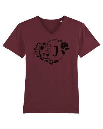 Litera J - negru Burgundy