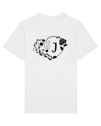 Litera J - negru White
