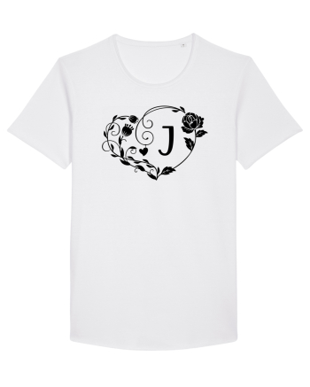 Litera J - negru White