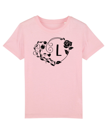 Litera L - negru Cotton Pink