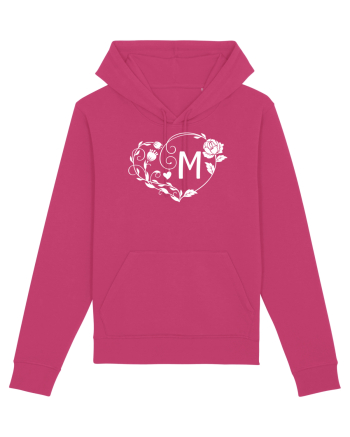 Litera M - alb Raspberry