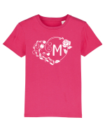 Litera M - alb Tricou mânecă scurtă  Copii Mini Creator