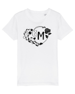 Litera M - negru Tricou mânecă scurtă  Copii Mini Creator