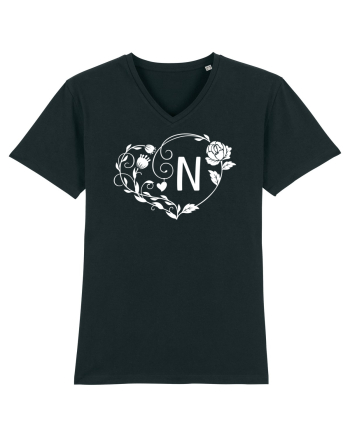 Litera N - alb Black