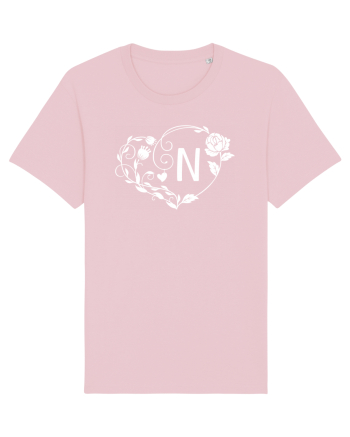 Litera N - alb Cotton Pink