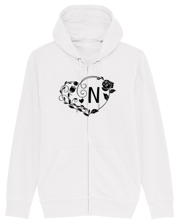 Litera N - negru White