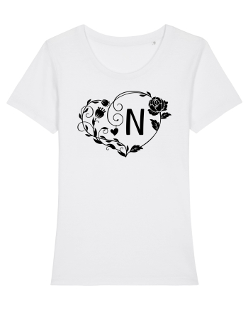Litera N - negru White