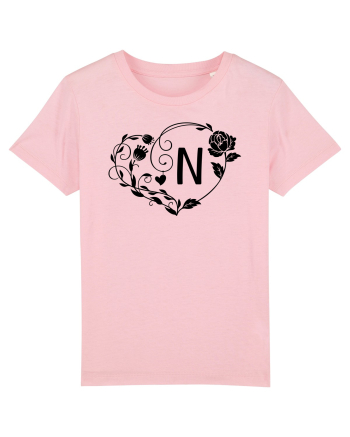 Litera N - negru Cotton Pink