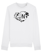 Litera N - negru Bluză mânecă lungă Unisex Rise