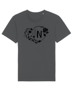 Litera N - negru Tricou mânecă scurtă Unisex Rocker