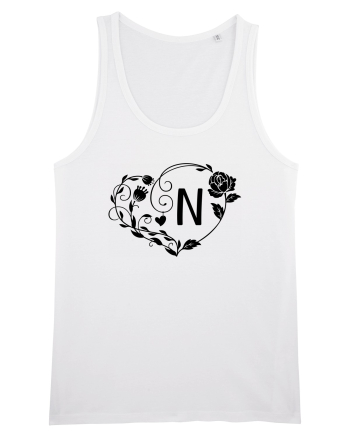 Litera N - negru White