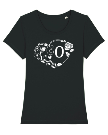 Litera O - alb Black