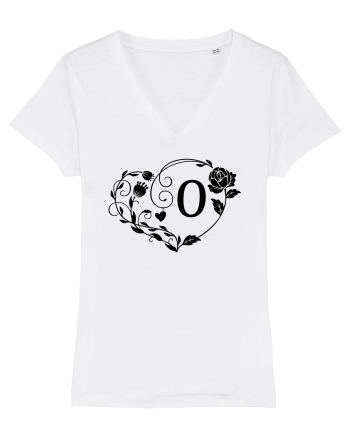 Litera O - negru White