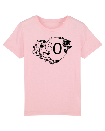 Litera O - negru Cotton Pink