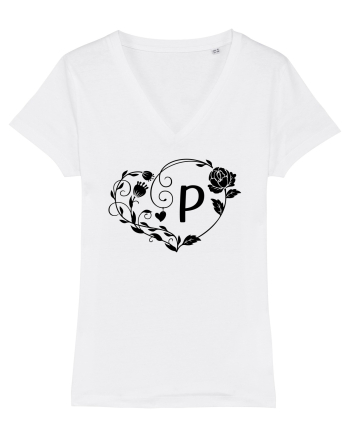 Litera P - negru White