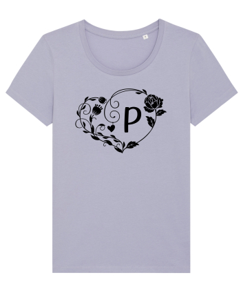 Litera P - negru Lavender