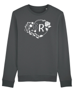 Litera R - alb Bluză mânecă lungă Unisex Rise